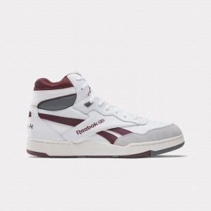 Reebok BB 4000 Ii Mid Men's Basketball Shoes White Burgundy Grey | GVA482UD