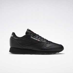 Reebok Classic Leather Men's Shoes Black Grey | XAG2757XD