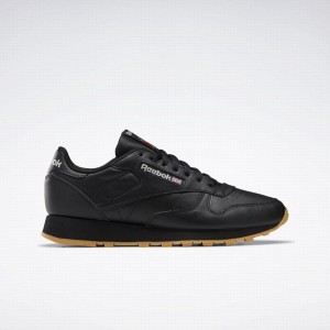 Reebok Classic Leather Men's Shoes Black Grey | WTW788BV