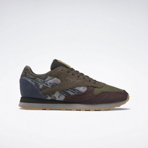 Reebok Classic Leather Men's Shoes Brown Green Blue | FHS268HS