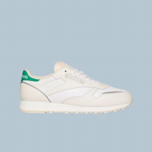 Reebok Classic Leather Men's Shoes White Green | EGH7512YD