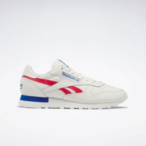 Reebok Classic Leather Men's Shoes White Red Blue | HNZ9661KY