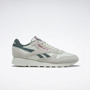 Reebok Classic Leather Men's Shoes White Green | CJL2054GK