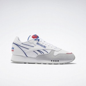 Reebok Classic Leather Pump Men's Shoes White Blue Red | XND3257QZ