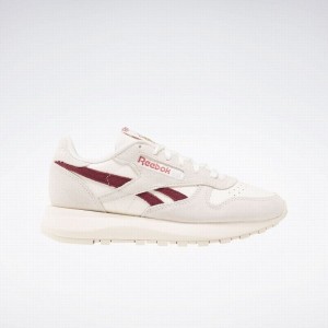 Reebok Classic Leather Sp Women's Shoes White Burgundy | FOJ665BM