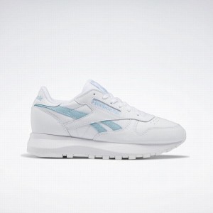 Reebok Classic Leather Sp Women's Shoes White Blue | MEH5562VI