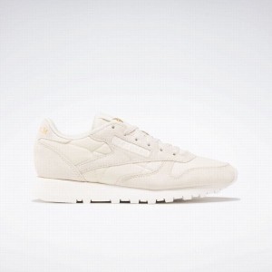 Reebok Classic Leather Women's Shoes Gold Metal White | ZQO2098FK