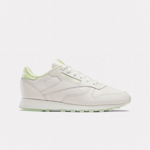 Reebok Classic Leather Women's Shoes White Green | IKP7136EU