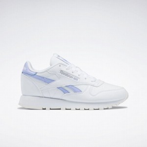 Reebok Classic Leather Women's Shoes White Purple | HTH8626OI