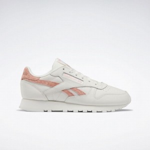 Reebok Classic Leather Women's Shoes White Orange | VNA883RI