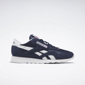 Reebok Classic Nylon Men's Shoes Navy White | BQE2514AB