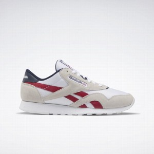 Reebok Classic Nylon Men's Shoes White Red Navy | TOB1728MR