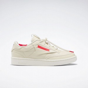 Reebok Club C 85 Vegan Men's Shoes White Red Black | FOV269LK