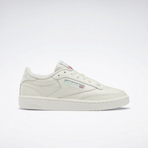 Reebok Club C 85 Women's Shoes White Light Olive | JAR94AY