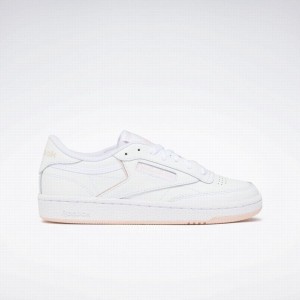 Reebok Club C 85 Women's Shoes White Pink | YZB658JL