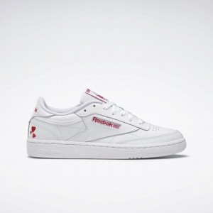 Reebok Club C 85 Women's Shoes White Red | IMF502ZQ