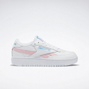 Reebok Club C Double Revenge Women's Shoes White Pink Light Turquoise | PNT8913PT