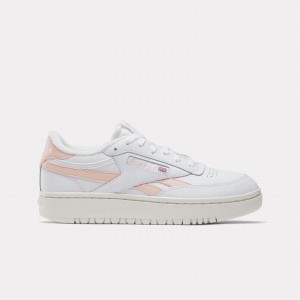 Reebok Club C Double Women's Shoes White Pink | GOU7243VJ