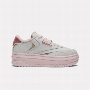 Reebok Club C Extra Women's Shoes White Grey Pink | OQI1265XO