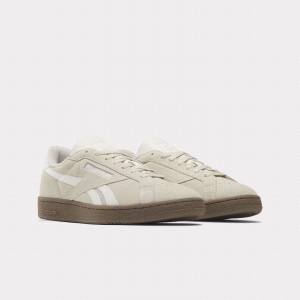 Reebok Club C Grounds Men's Shoes Beige White | ACA72PN