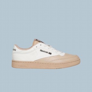 Reebok Club C Men's Shoes Beige Blue White | OGL2884GJ