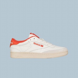 Reebok Club C Men's Shoes White Orange | JDY7319YF