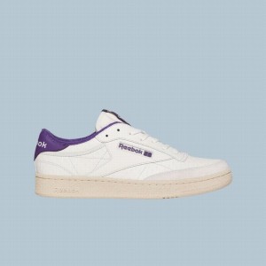 Reebok Club C Men's Shoes White Purple | XLJ1699VC