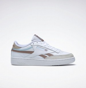 Reebok Club C Revenge Men's Shoes White Grey Brown Blue | BSH797ZU