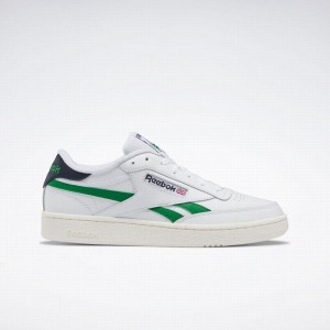 Reebok Club C Revenge Women's Shoes White Green Navy | UKJ6648RP