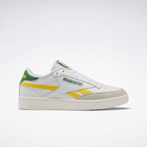 Reebok Club C Revenge Women's Shoes White Yellow Green | PQD4719XF