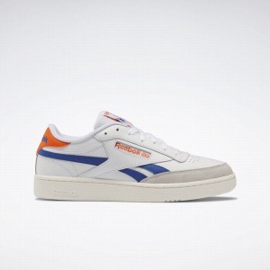 Reebok Club C Revenge Women's Shoes White Blue Orange | UUR2167QV