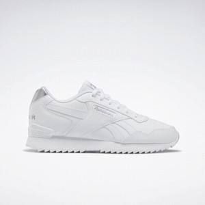 Reebok Glide Ripple Clip Women's Lifestyle Shoes White Silver Metal | MDE5960NE