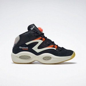 Reebok Question Pump Men's Basketball Shoes Black White Orange | RPZ3619TG