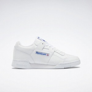 Reebok Workout Plus Men's Walking Shoes White Deep Blue | UGW2790YO