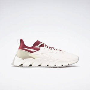 Reebok Zig Kinetica 3 Men's Running Shoes White Burgundy Grey | QRE9540RW