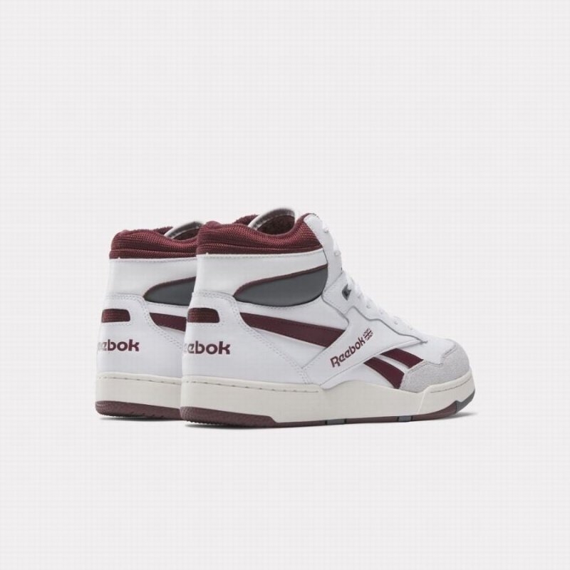 Reebok BB 4000 Ii Mid Women's Basketball Shoes White Burgundy Grey | UBX5732BL