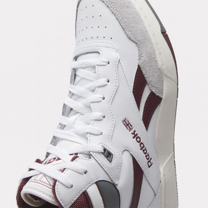 Reebok BB 4000 Ii Mid Women's Basketball Shoes White Burgundy Grey | UBX5732BL