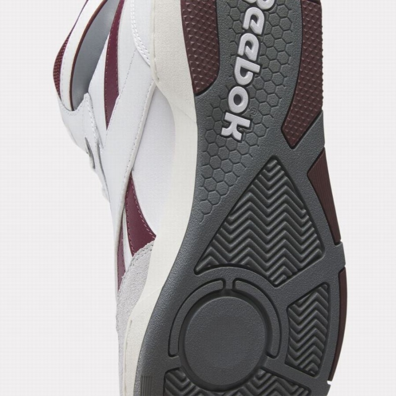 Reebok BB 4000 Ii Mid Women's Basketball Shoes White Burgundy Grey | UBX5732BL