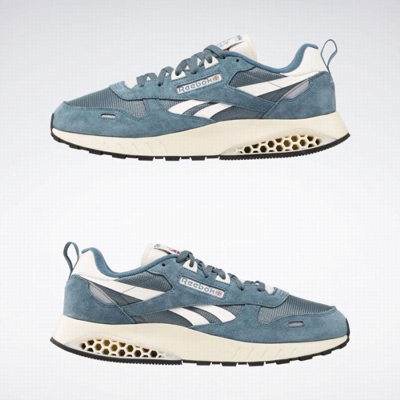 Reebok Classic Leather Hexalite Women's Shoes Blue White | BAK875GS