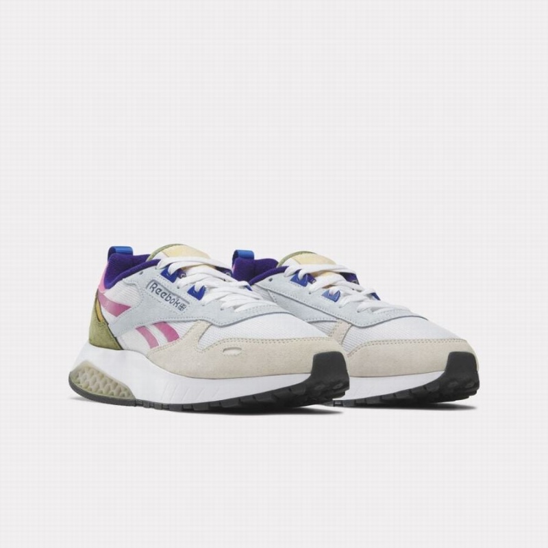 Reebok Classic Leather Hexalite + Women's Shoes White Grey Purple | CDG5668YZ