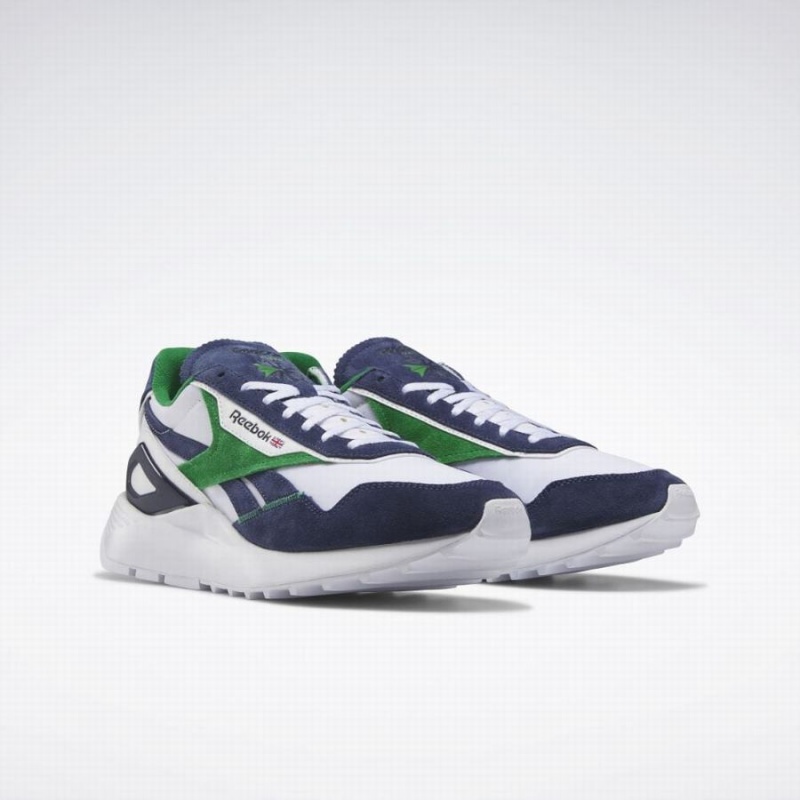 Reebok Classic Leather Legacy Az Men's Shoes White Navy Green | SSY229AT