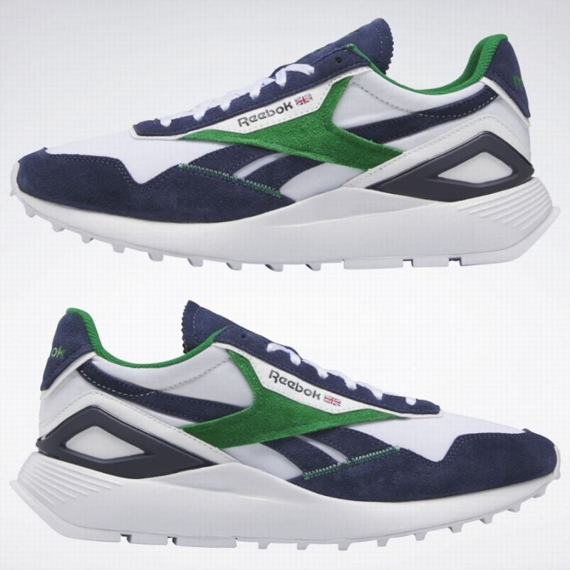 Reebok Classic Leather Legacy Az Men's Shoes White Navy Green | SSY229AT