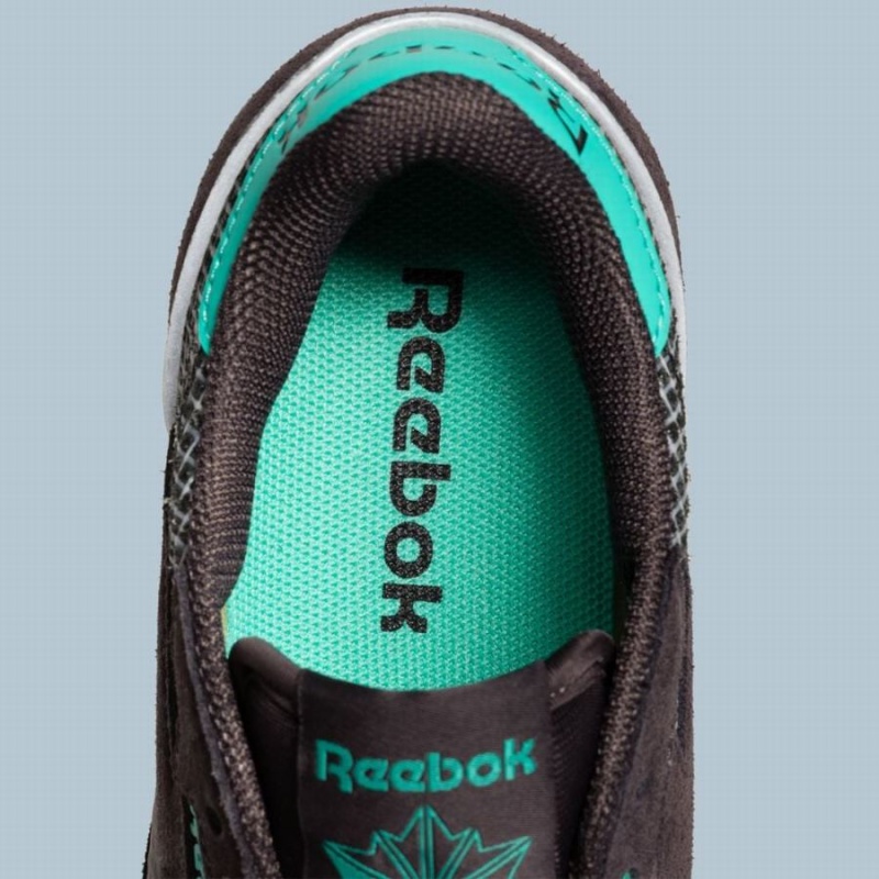 Reebok Classic Leather Men's Shoes Black Light Turquoise Blue | ORB3635QN