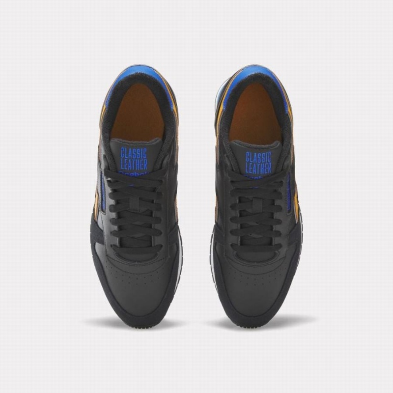 Reebok Classic Leather Men's Shoes Black Orange Deep Blue | XMK7444FC