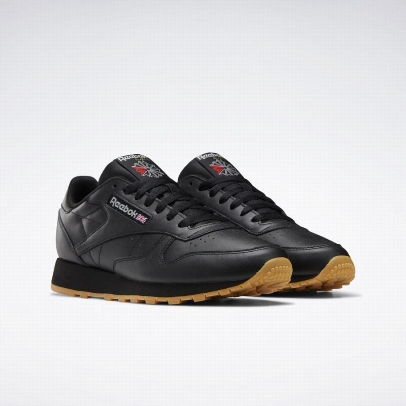 Reebok Classic Leather Men's Shoes Black Grey | WTW788BV