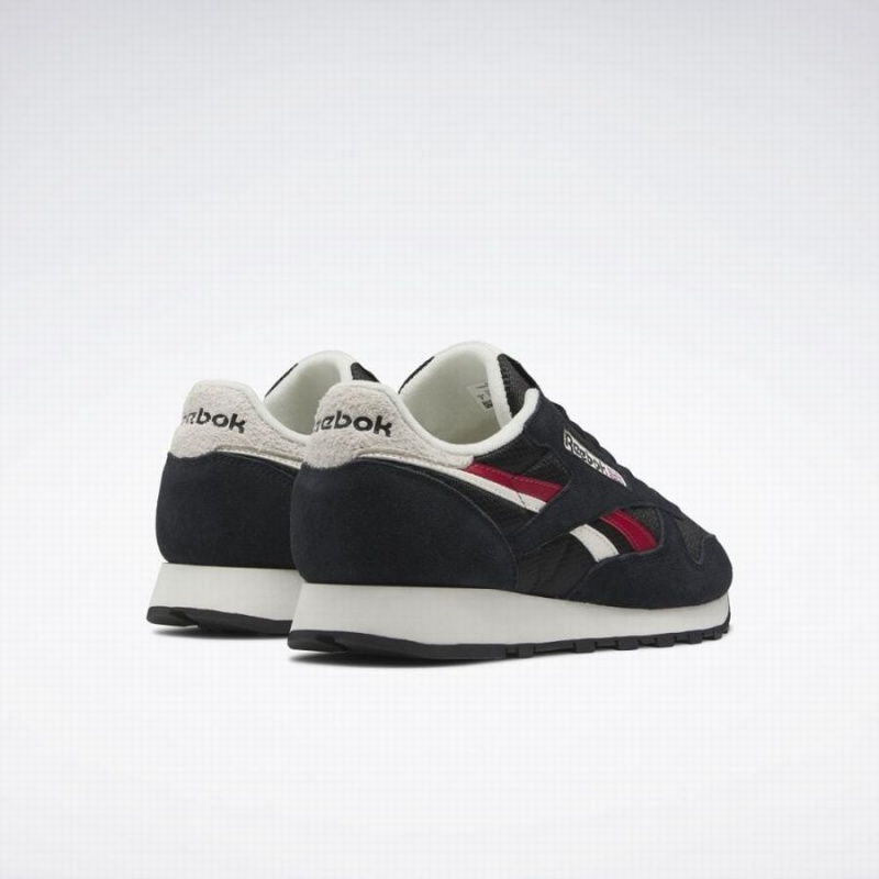 Reebok Classic Leather Men's Shoes Black Red White | MOS1935FE