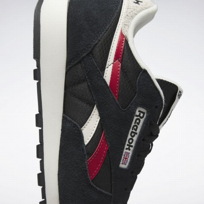 Reebok Classic Leather Men's Shoes Black Red White | MOS1935FE