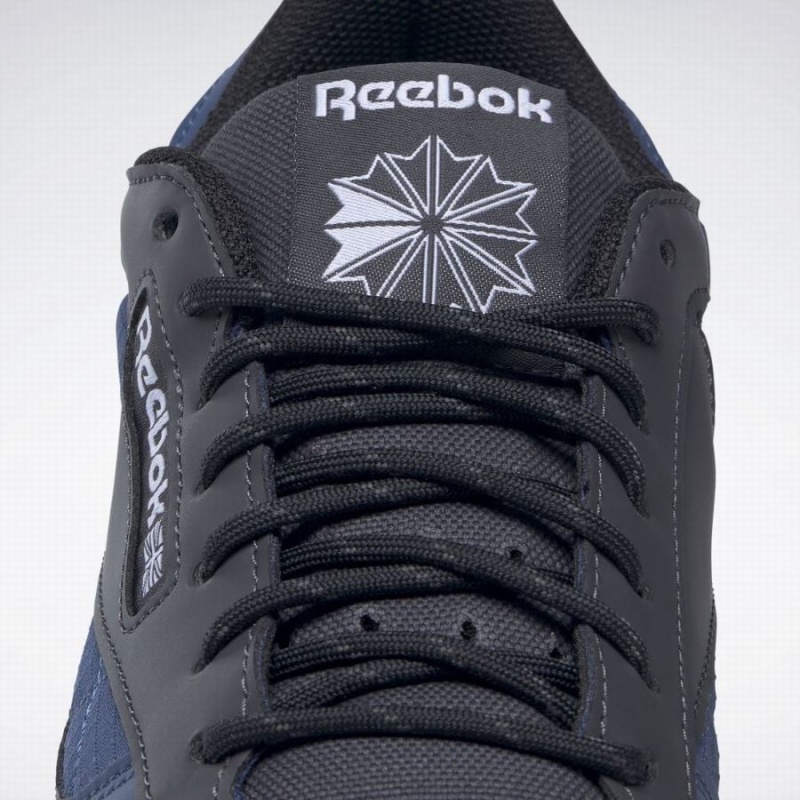 Reebok Classic Leather Men's Shoes Blue Grey Black | QNR1655IC