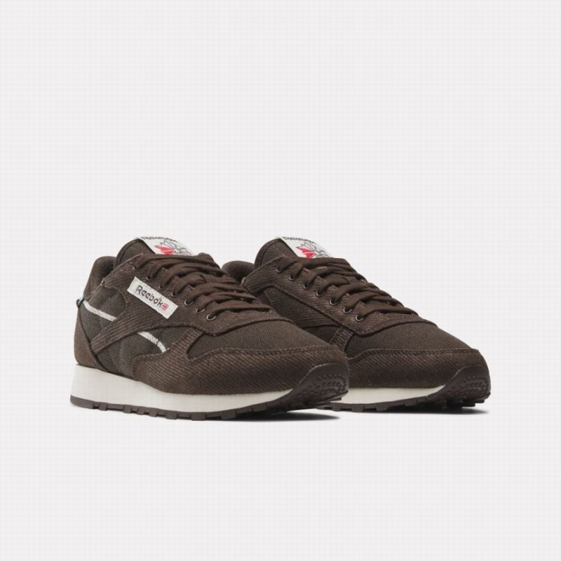 Reebok Classic Leather Men's Shoes Dark Brown | OUN8539BV