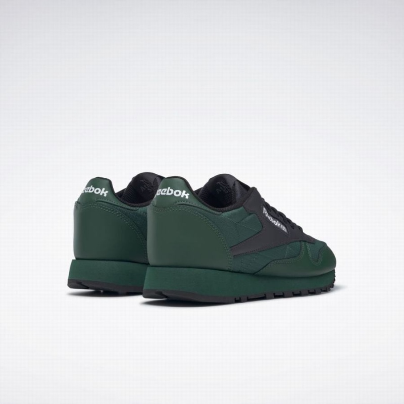 Reebok Classic Leather Men's Shoes Dark Green Grey Black | KPL9381LR